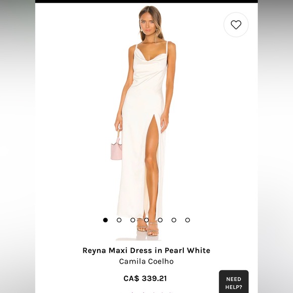 REVOLVE Dresses & Skirts - Camila Coelho Reyna Satin Cowl Neck Maxi Pearl White